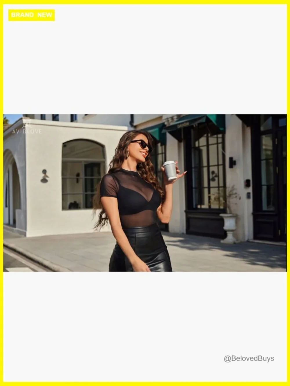 Sheer Mesh Mock Neck Short Sleeve Bodycon Top Clubwear Going Out - Picture 7 of 7